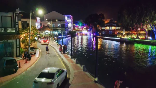 Malacca Malaysia December 2019 Malacca Aerial View Night Malaysia — Stock Photo, Image