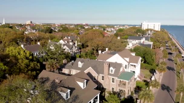 Riprese Aeree Panoramiche Del Charleston Murray Boulevard — Video Stock