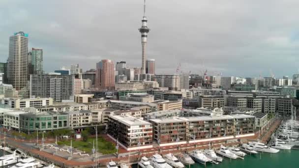 Luftoptagelser Den Naturskønne Auckland Sunset – Stock-video