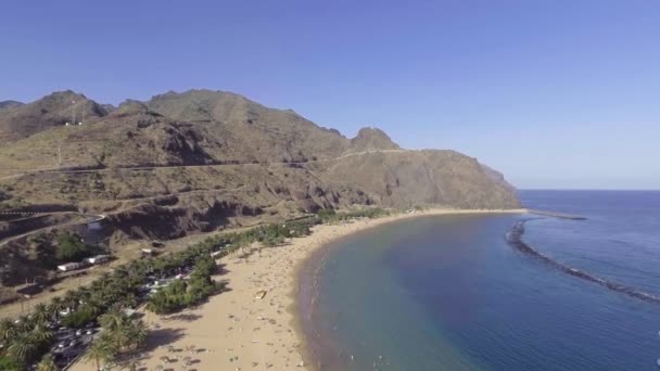 Malebné Letecké Záběry Krásné Pobřeží Slunečný Den — Stock video