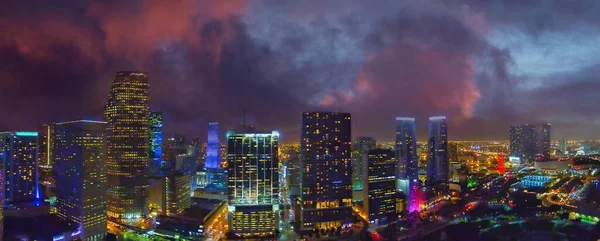 Vista Aerea Del Centro Miami Tramonto Florida Usa — Foto Stock