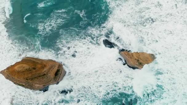 Imagens Aéreas Cênicas Bela Praia Dia Ensolarado — Vídeo de Stock