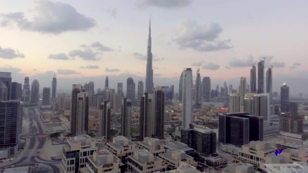 Vista Aérea Arranha Céus Dubai Marina Emirados Árabes Unidos Vídeo — Vídeo de Stock