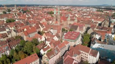 Nuremberg şehrinin hava panoramik görüntüleri