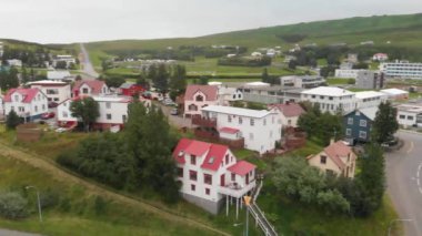 Husavik limanının hava panoramik görüntüleri