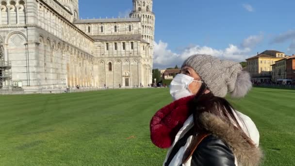 Bilder Vuxna Kvinnor Som Promenerar Pisa Italien — Stockvideo