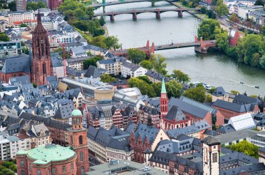 Frankfurt, Almanya 'nın hava manzarası.