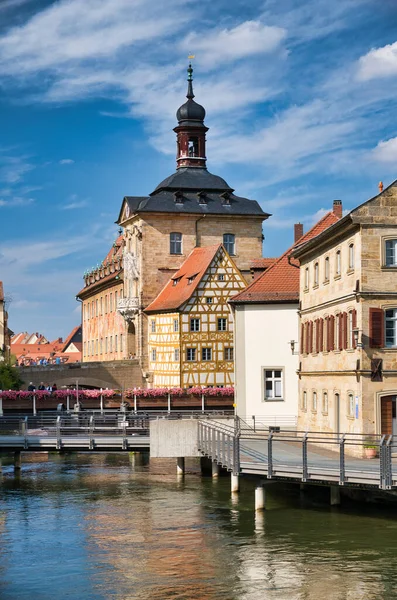 Vecchio Municipio Con Fiume Città Bamberga Germania — Foto Stock