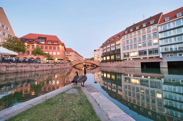 Edificios Nurnberg Largo Del Río Pegnitz Alemania — Foto de Stock
