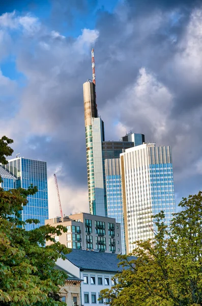 Fantastiska Moderna Skyskrapor Frankfurt Affärsidé — Stockfoto