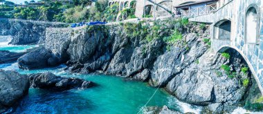Cinque Terre, İtalya 'nın güzel renkleri.