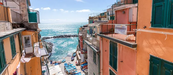 Riomaggiore Cinque Terre Kouzelné Domy Typickými Místními Barvami — Stock fotografie