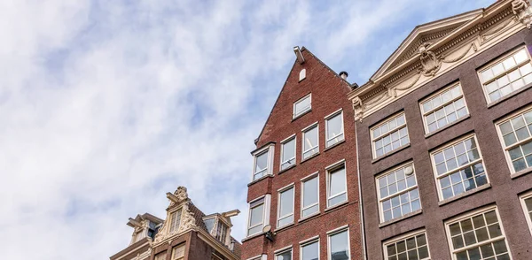 Tipica Architettura Olandese Amsterdam Case Paesi Bassi — Foto Stock