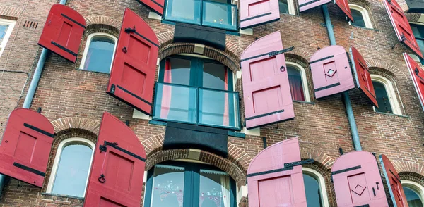 Typical Dutch Houses Architecture Amsterdam Homes Netherlands — Stock Photo, Image