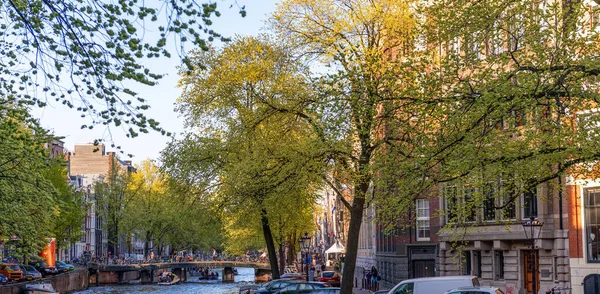 Амстердам Апреля 2013 Красивые Типичные Улицы Здания Амстердама — стоковое фото