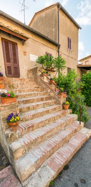 Bela Arquitetura Medieval Edifícios Bolgheri Toscana — Fotografia de Stock