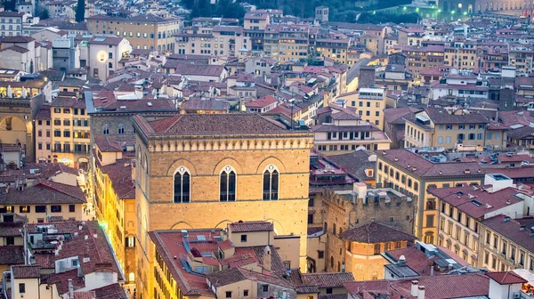 Vista Aérea Florencia Por Noche Toscana Italia — Foto de Stock