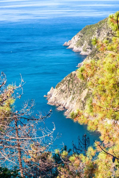 Amazing Coastline Five Lands Itália Vista Aérea — Fotografia de Stock