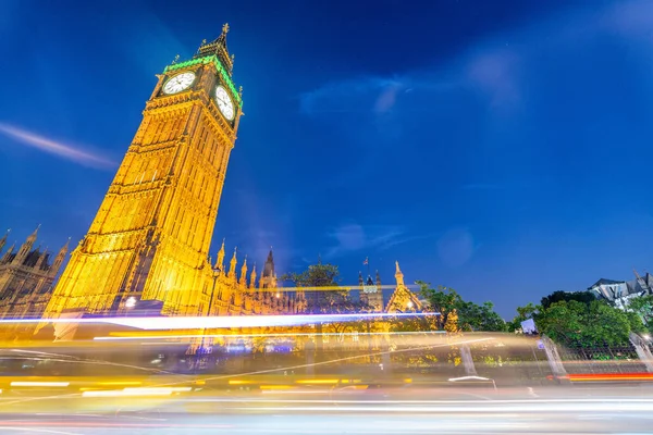 Big Ben Westminster Palace Nocy Londynie Wielka Brytania — Zdjęcie stockowe