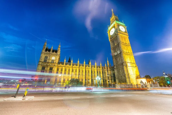 Big Ben Und Westminster Palace Bei Nacht London Großbritannien — Stockfoto