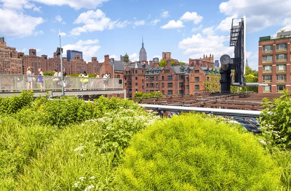 2013年6月 游客和当地人喜欢曼哈顿夏季的高线公园 — 图库照片