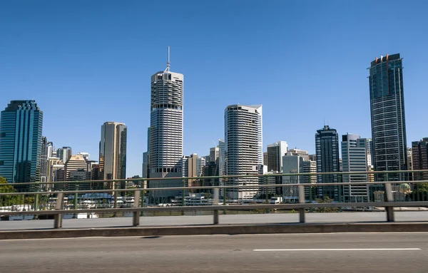 Όμορφη Ορίζοντα Του Brisbane Ουρανοξύστες Κατά Μήκος Του Ποταμού Brisbane — Φωτογραφία Αρχείου