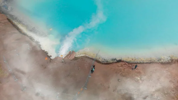 Lago Myvatn Primavera Termal Temporada Verano Vista Aérea Islandia — Foto de Stock