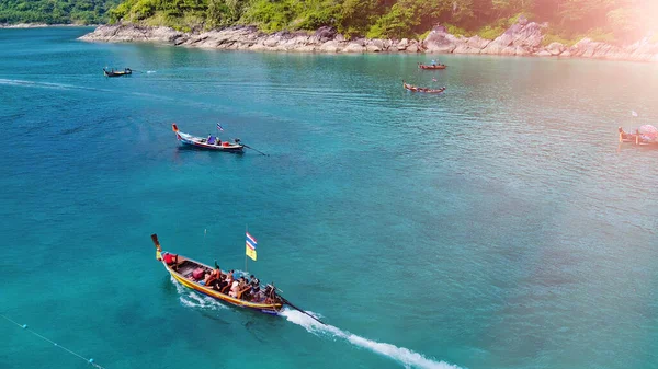 Widok Lotu Ptaka Wzdłuż Plaży Tajlandia — Zdjęcie stockowe