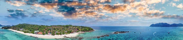 Panorámás Légi Kilátás Gyönyörű Trópusi Strand Thaiföldön — Stock Fotó