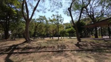 Yavaş çekimde salıncaktaki genç kız, birinci şahıs görüntüsü..