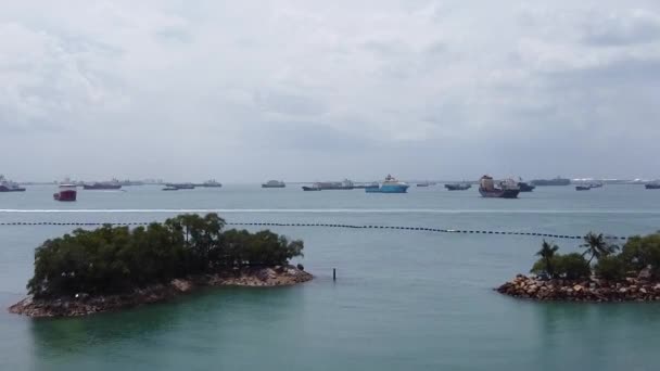 Riprese Aeree Panoramiche Della Bellissima Riva Del Mare Nella Giornata — Video Stock