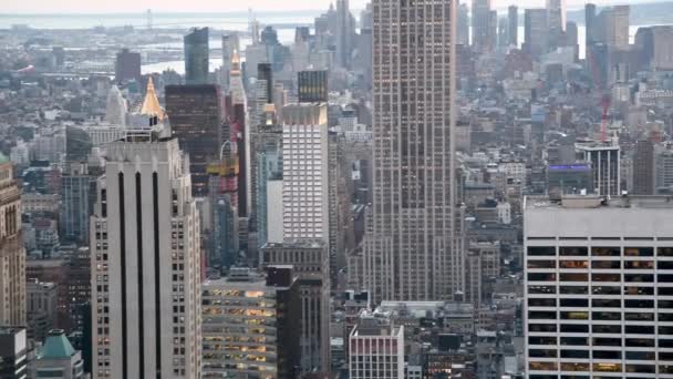 Urban Scen Bilder Vackra New York Stad Natten Usa — Stockvideo