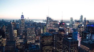 Güzel New York şehrinin gece görüntüsü, ABD