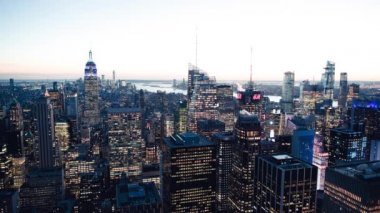 Güzel New York şehrinin gece görüntüsü, ABD