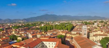 Pisa, Tuscany, İtalya 'daki Knights Square hava aracı görüntüsü.