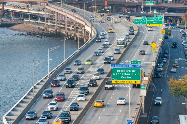 Nowość York City Październik 2015 Ruch Wzdłuż Fdr Drive Manhattanie — Zdjęcie stockowe