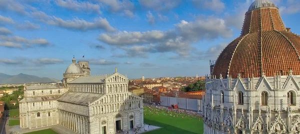 Pisa Talya Mucizeler Alanı Nın Panoramik Hava Görüntüsü Tuscany Kasabası — Stok fotoğraf