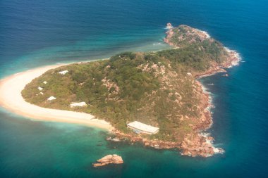 Güzel Seyşeller Adası, Afrika 'nın hava manzarası.