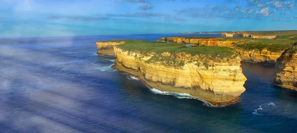 Loch Ard Gorge Panoramic Aerial View Drone Island Arch Lookout — Stock Photo, Image