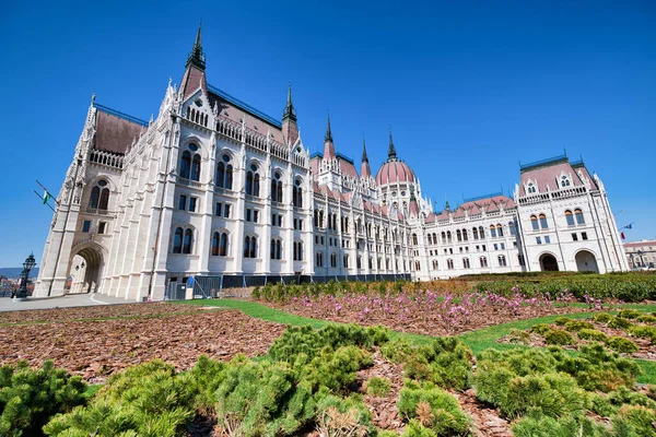 Budynek Parlamentu Węgierskiego Wzdłuż Dunaju Budapeszt Węgry — Zdjęcie stockowe