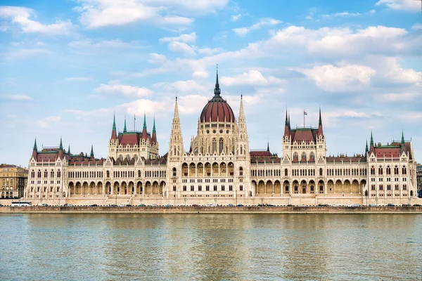Hungarian parliament building along Danube river, Budapest - Hungary.