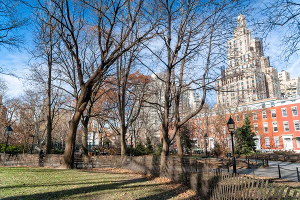 Washington Square Manhattan New York City Trees Buildings Beautiful Winter — Stock Photo, Image