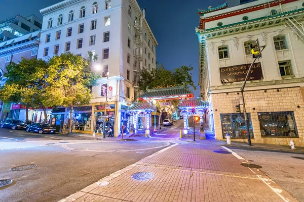 San Francisco Agosto 2017 Edificios Calles San Francisco Por Noche —  Fotos de Stock