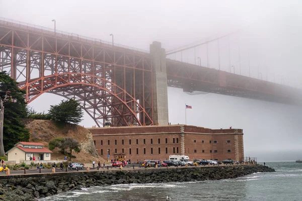 San Francisco Golden Gate Bridge Entouré Brouillard Californie — Photo