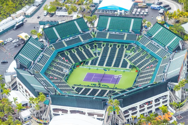 Key Biscayne 2018年3月29日 マイアミのキー ビスケインにあるCrandon Park Tennis Centerの空中ビュー ソニーエリクソンオープンのホーム1987年以来 それは13300の容量を持っています — ストック写真