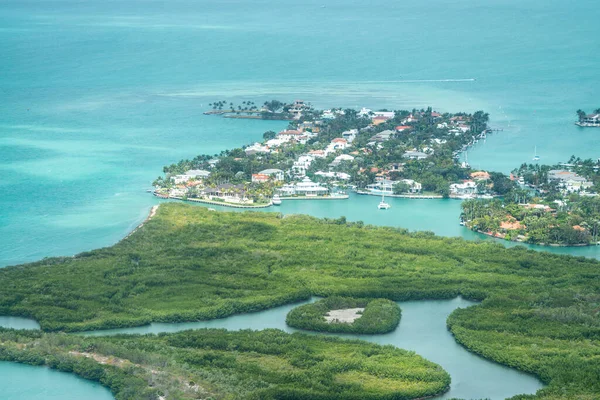 Bill Baggs Cape Florida Eyalet Parkı Helikopterden Hava Görüntüsü Miami — Stok fotoğraf