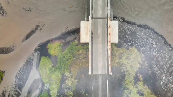 Jokulsa Fjollum River Bridge Aerial View Second Longest River Iceland — Stock Photo, Image