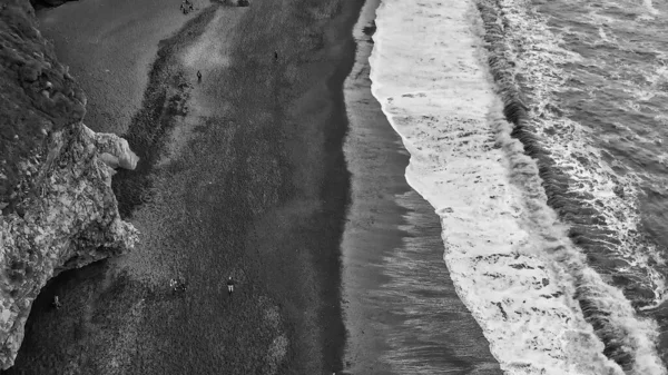 Widok Powietrza Reynisfjara Black Beach Sezonie Letnim Islandia — Zdjęcie stockowe