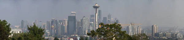 Vista Aérea Panorámica Los Edificios Ciudad Horizonte Seattle — Foto de Stock