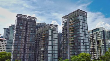 Singapur 'daki Emerald Hill bölgesinin havadan görüntüsü..